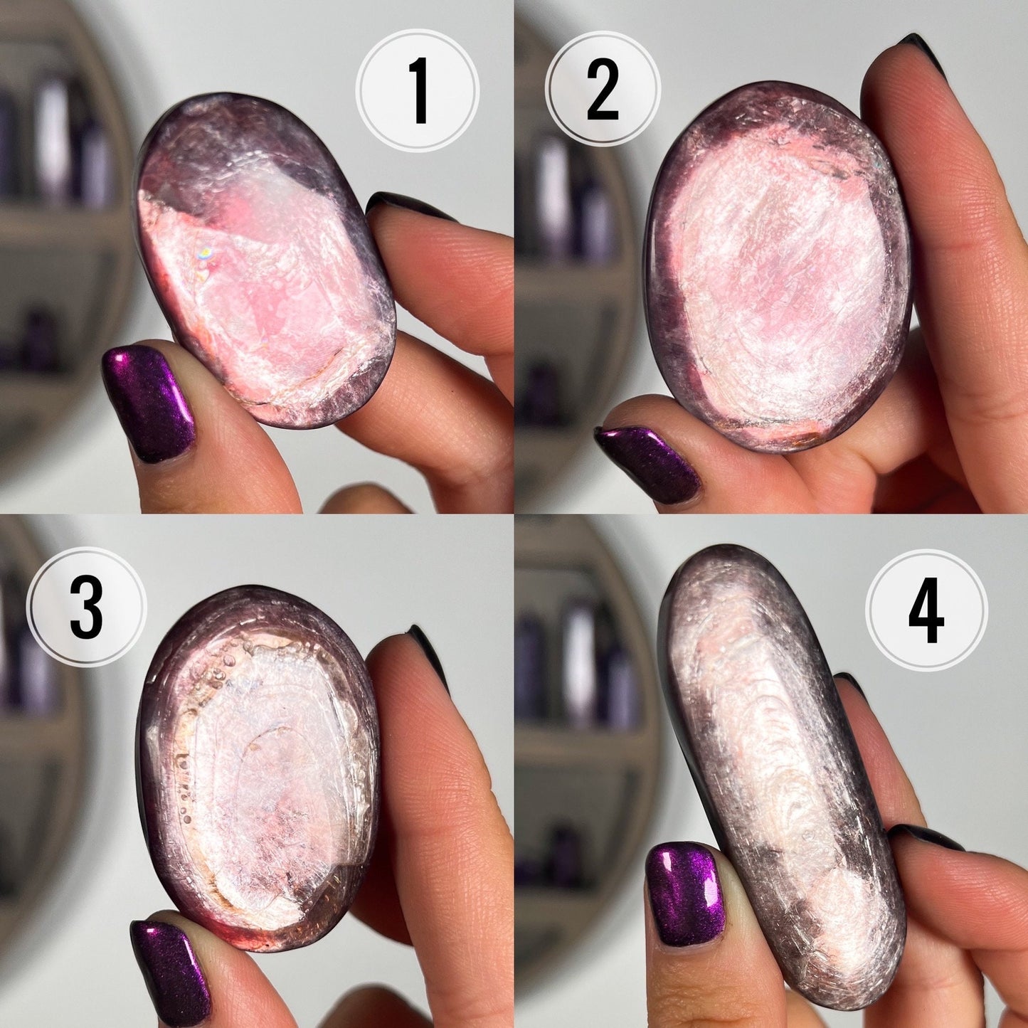 Gem Grade Lepidolite Palm Stone
