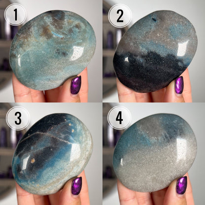 Blue Trolleite Palm Stones