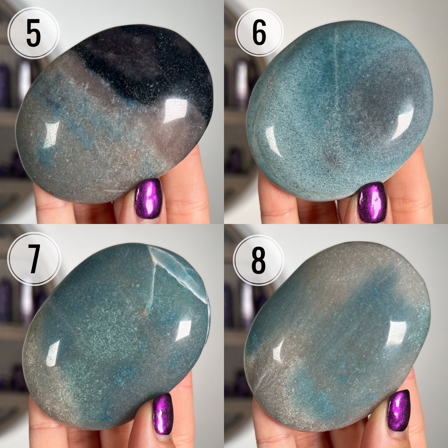 Blue Trolleite Palm Stones