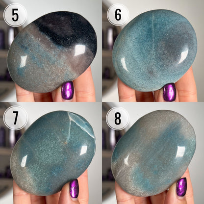 Blue Trolleite Palm Stones