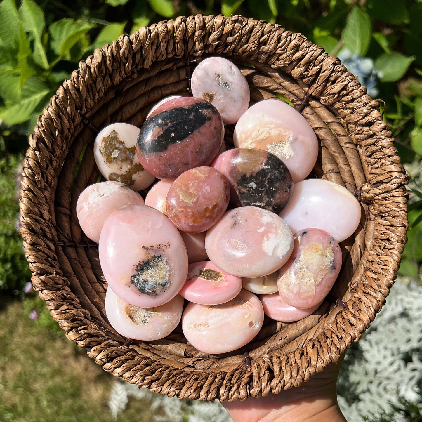 Pink Opal Palm Stones