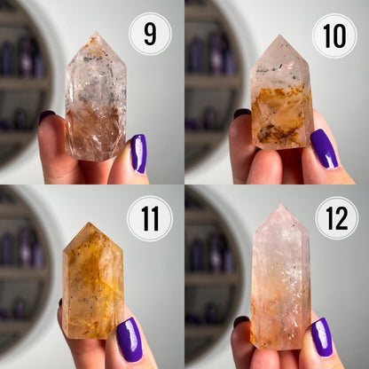 Pyrite in Rose Quartz Golden Healer Points