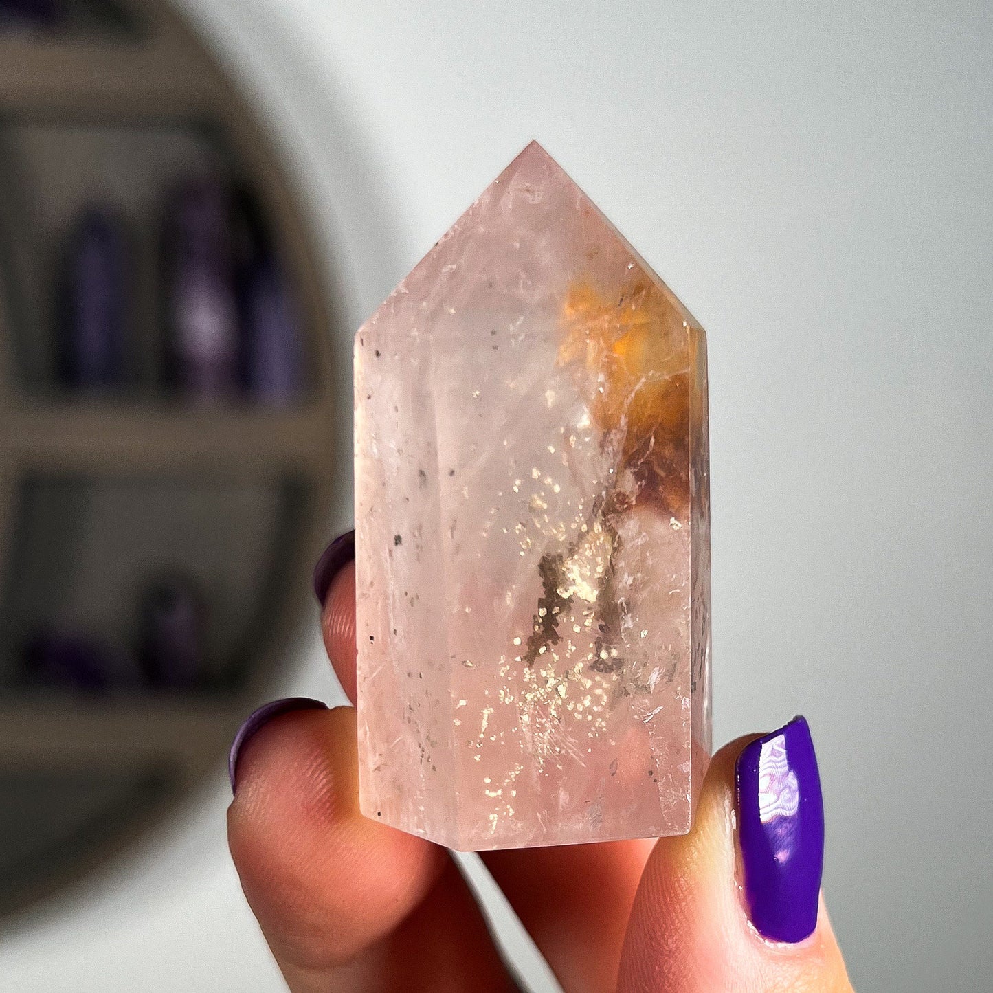 Pyrite in Rose Quartz Golden Healer Points