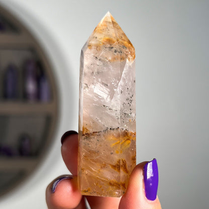 Pyrite in Rose Quartz Golden Healer Points
