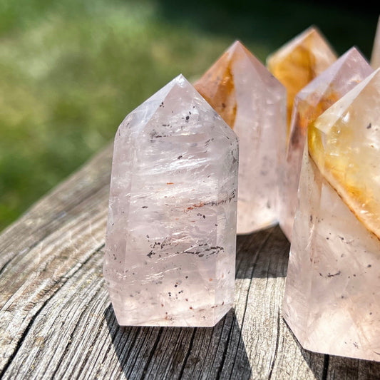Pyrite in Rose Quartz Golden Healer Points
