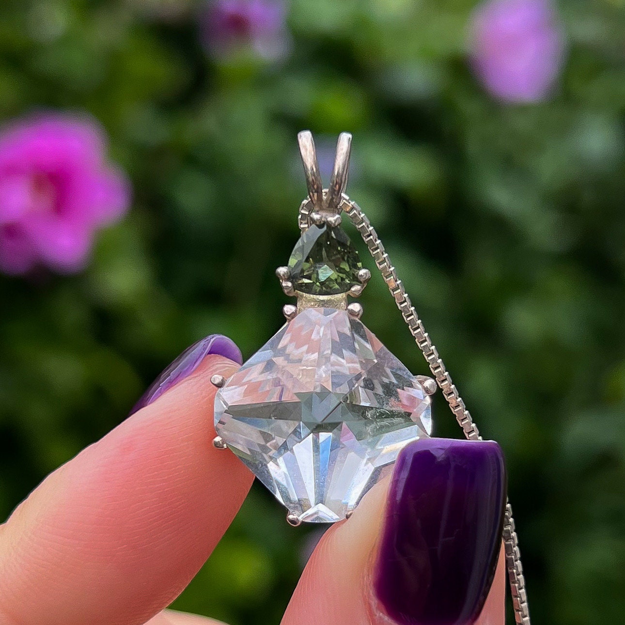 Magician's Stone Moldavite Danburite Necklace
