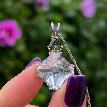 Magician's Stone Moldavite Danburite Necklace
