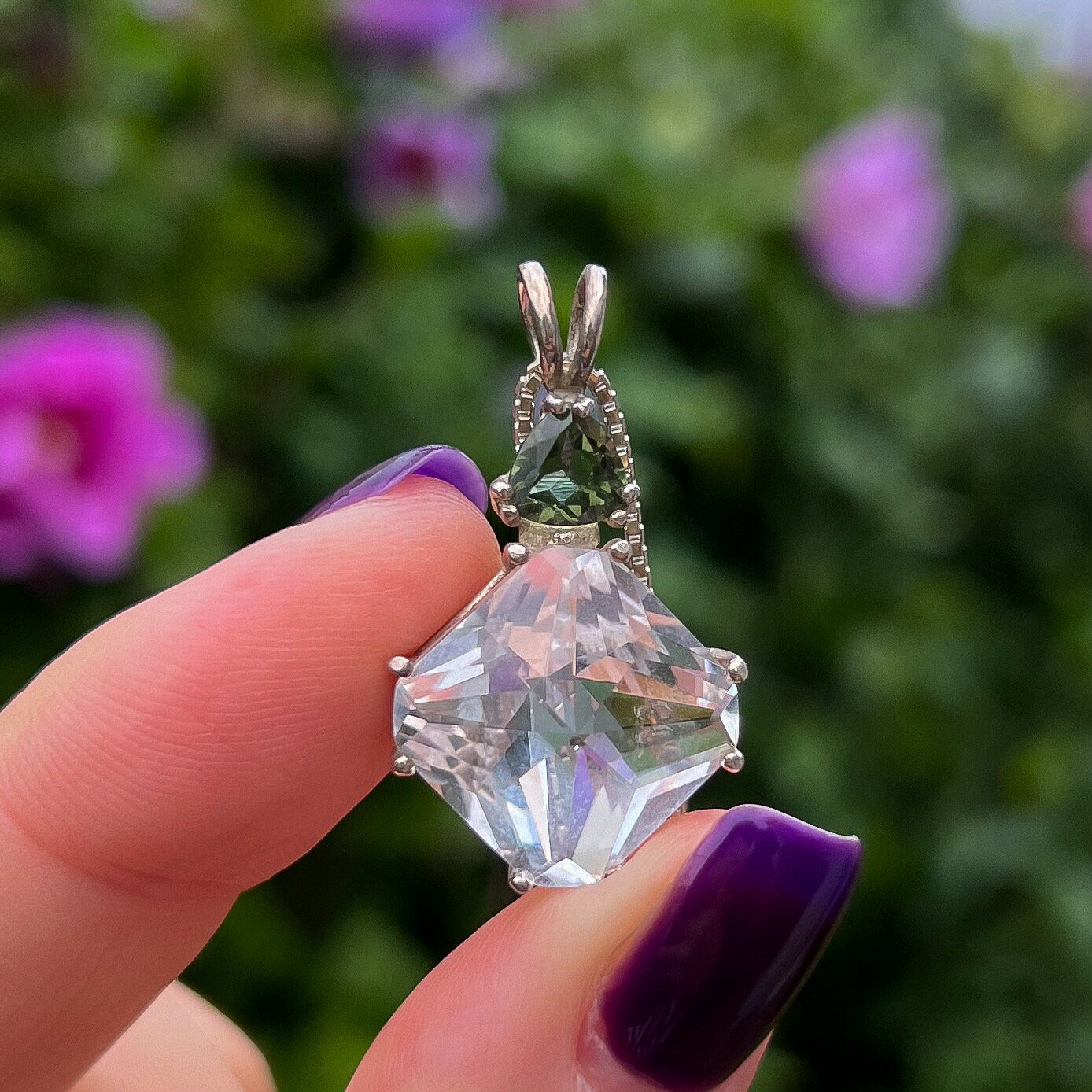 Magician's Stone Moldavite Danburite Necklace