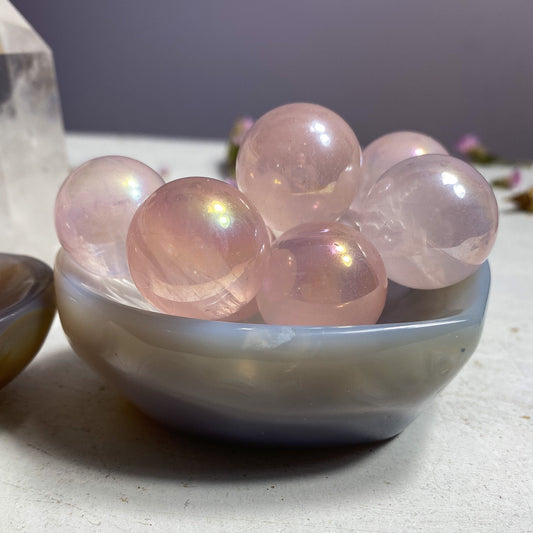 Star Aura Rose Quartz Sphere