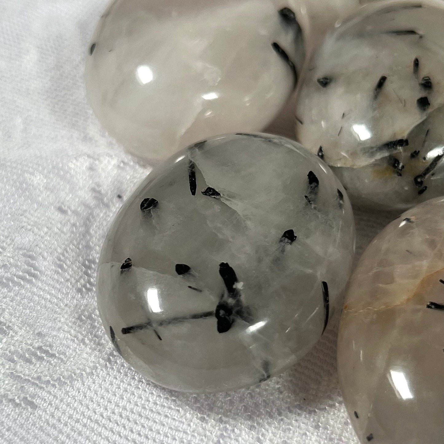 Tourmaline Quartz Palm Stone