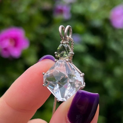 Magician's Stone Moldavite Danburite Necklace
