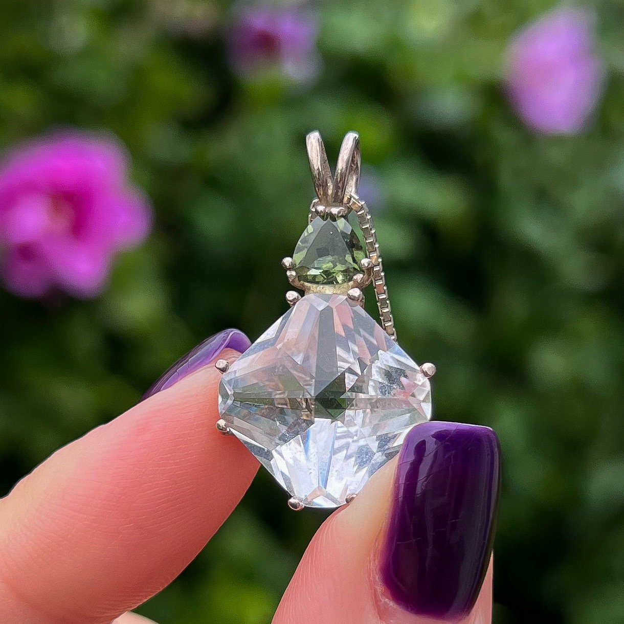 Magician's Stone Moldavite Danburite Necklace