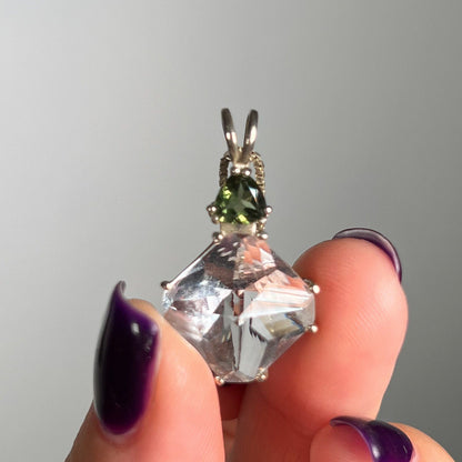 Magician's Stone Moldavite Danburite Necklace