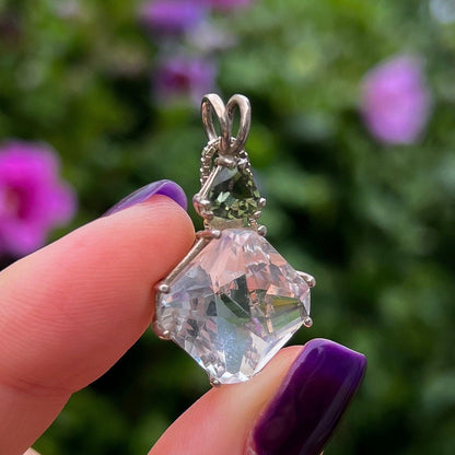 Magician's Stone Moldavite Danburite Necklace