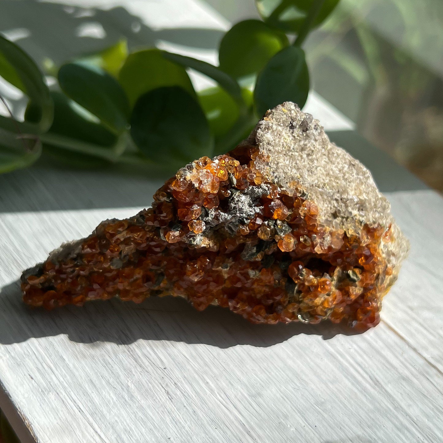Spessartine Garnet on Feldspar