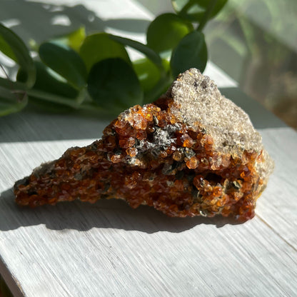 Spessartine Garnet on Feldspar
