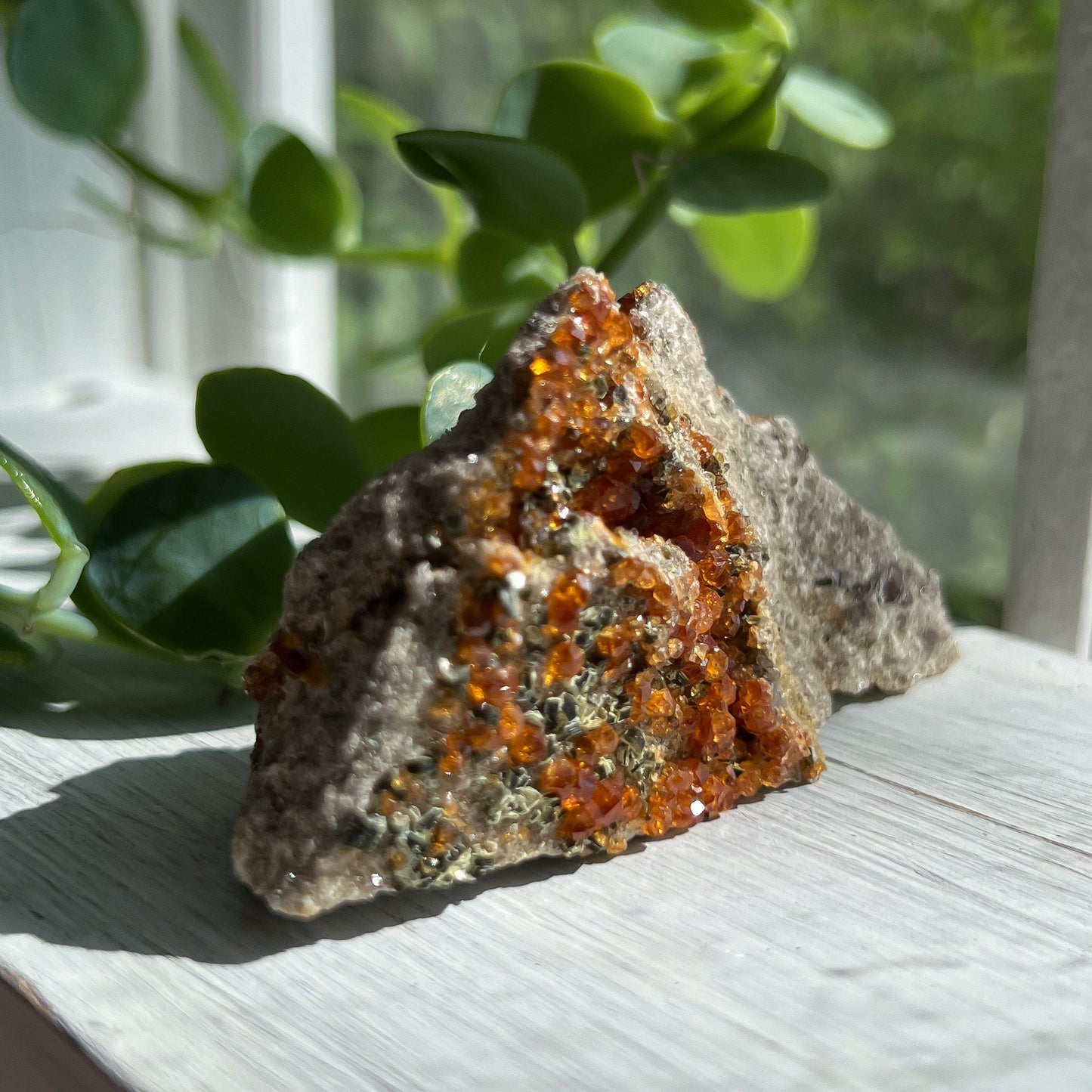 Spessartine Garnet on Feldspar