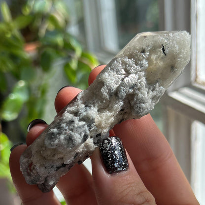 Corinto Garden Quartz Crystal, with Tourmaline Hairs