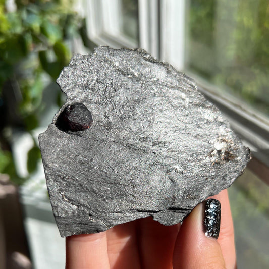 Large Garnet in Graphite