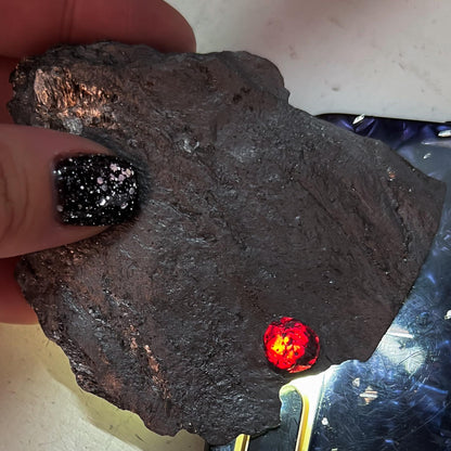 Large Garnet in Graphite