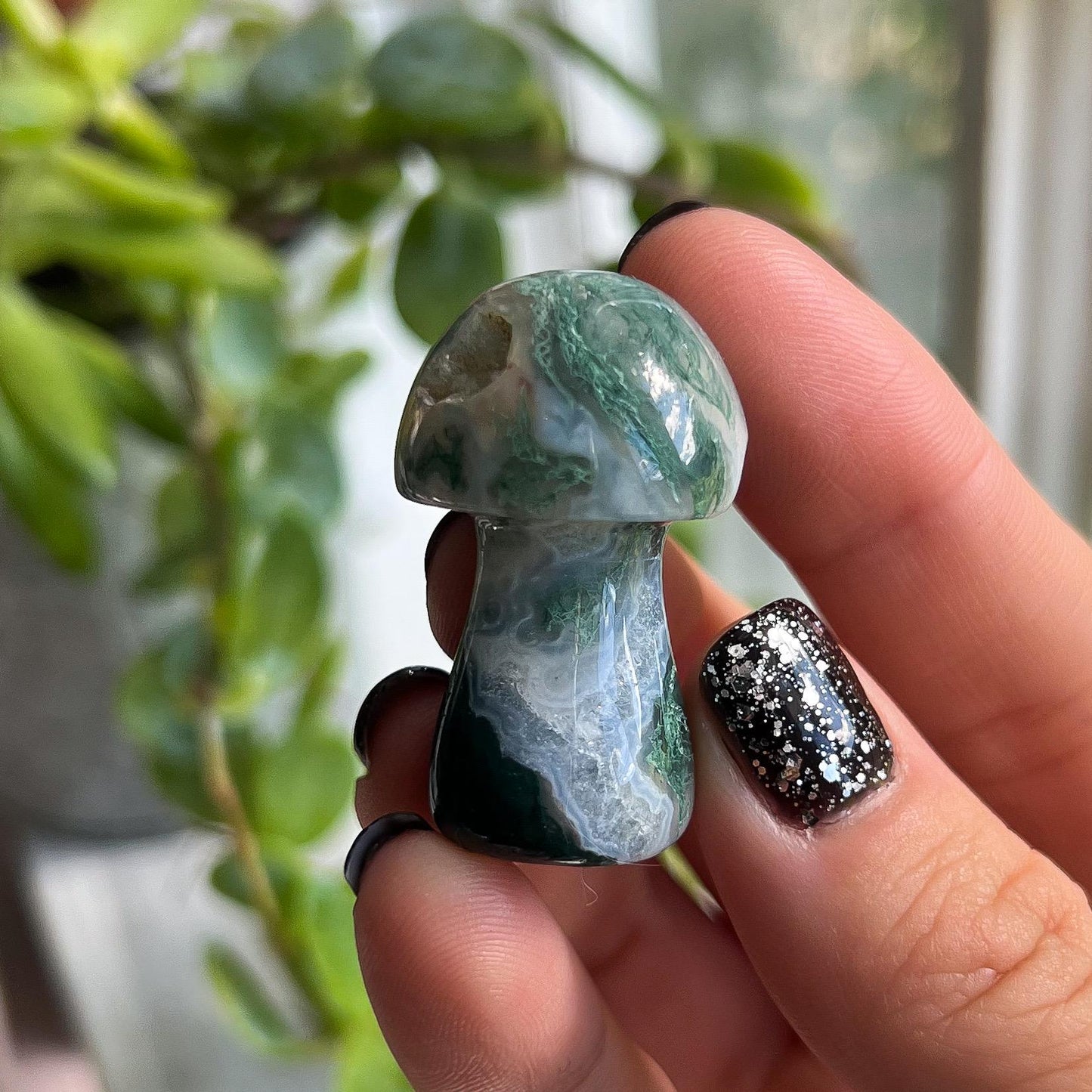 Moss Agate Mushroom