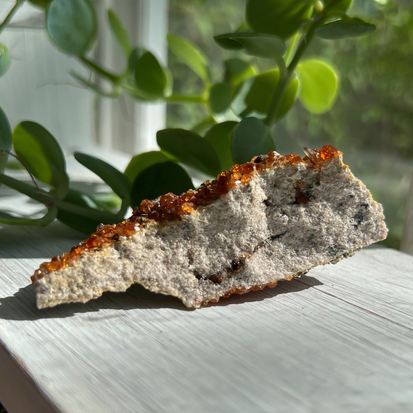 Spessartine Garnet on Feldspar