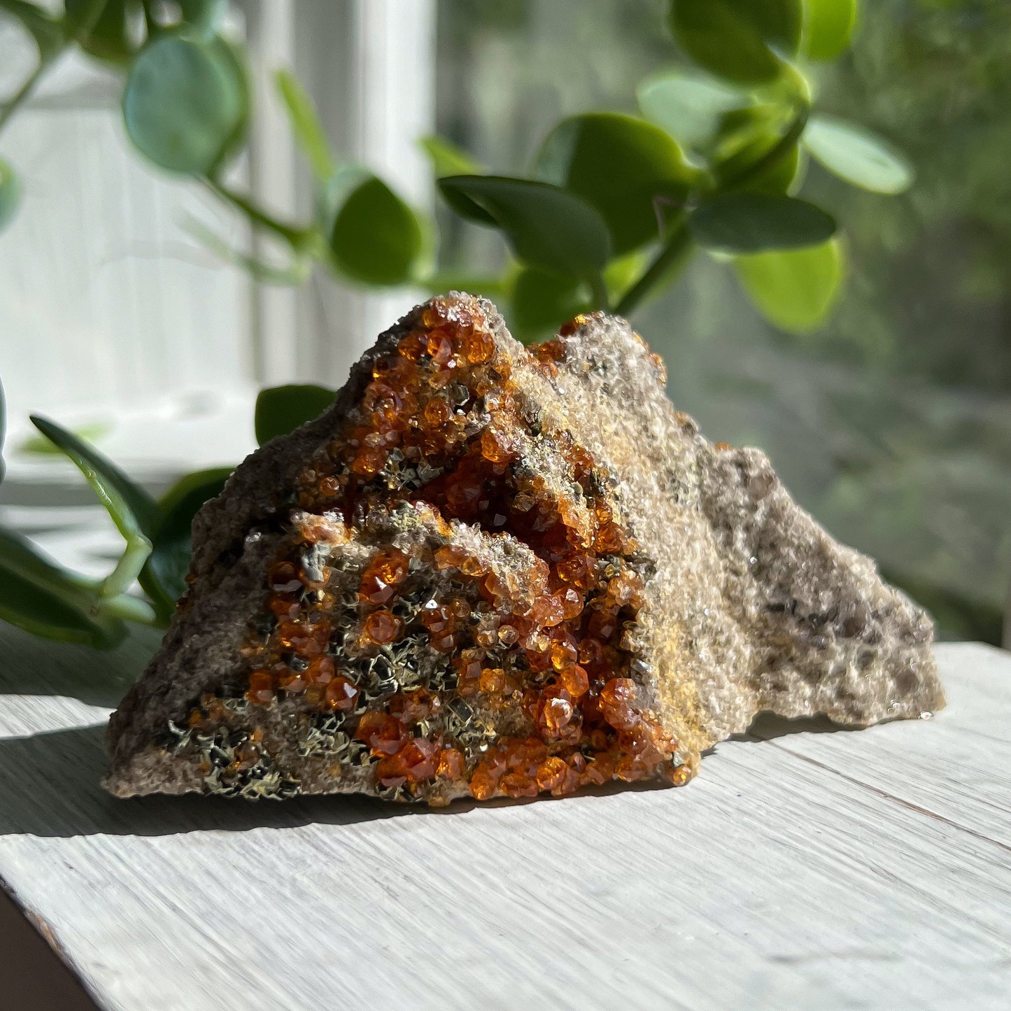 Spessartine Garnet on Feldspar