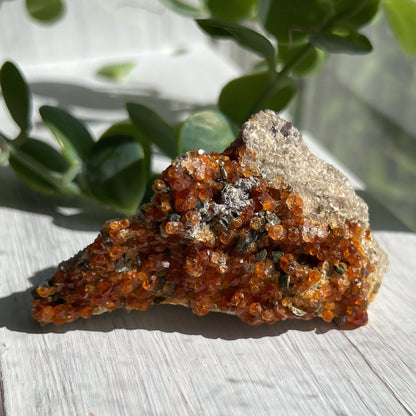 Spessartine Garnet on Feldspar