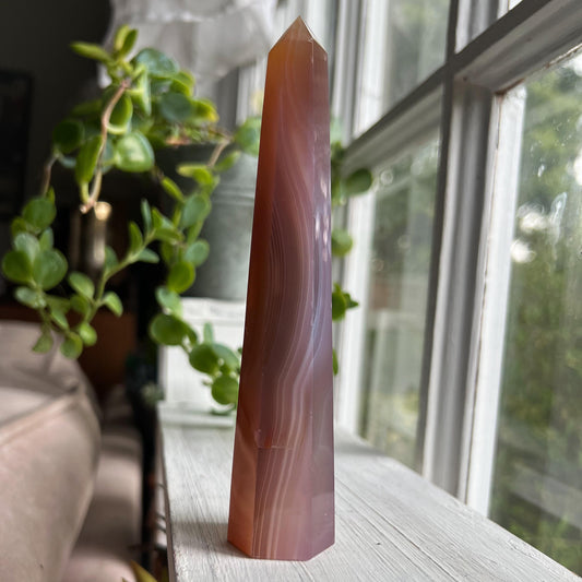 Jelly Pink Agate Tower