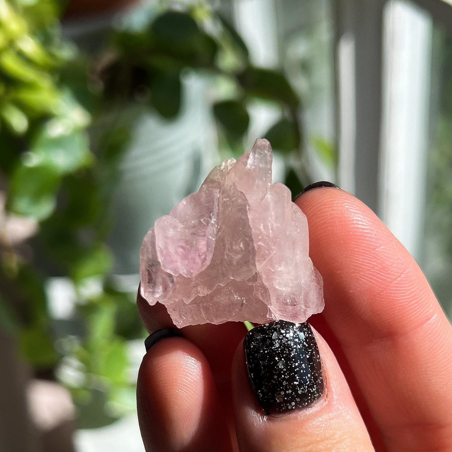 Crystallized Rose Quartz Cluster