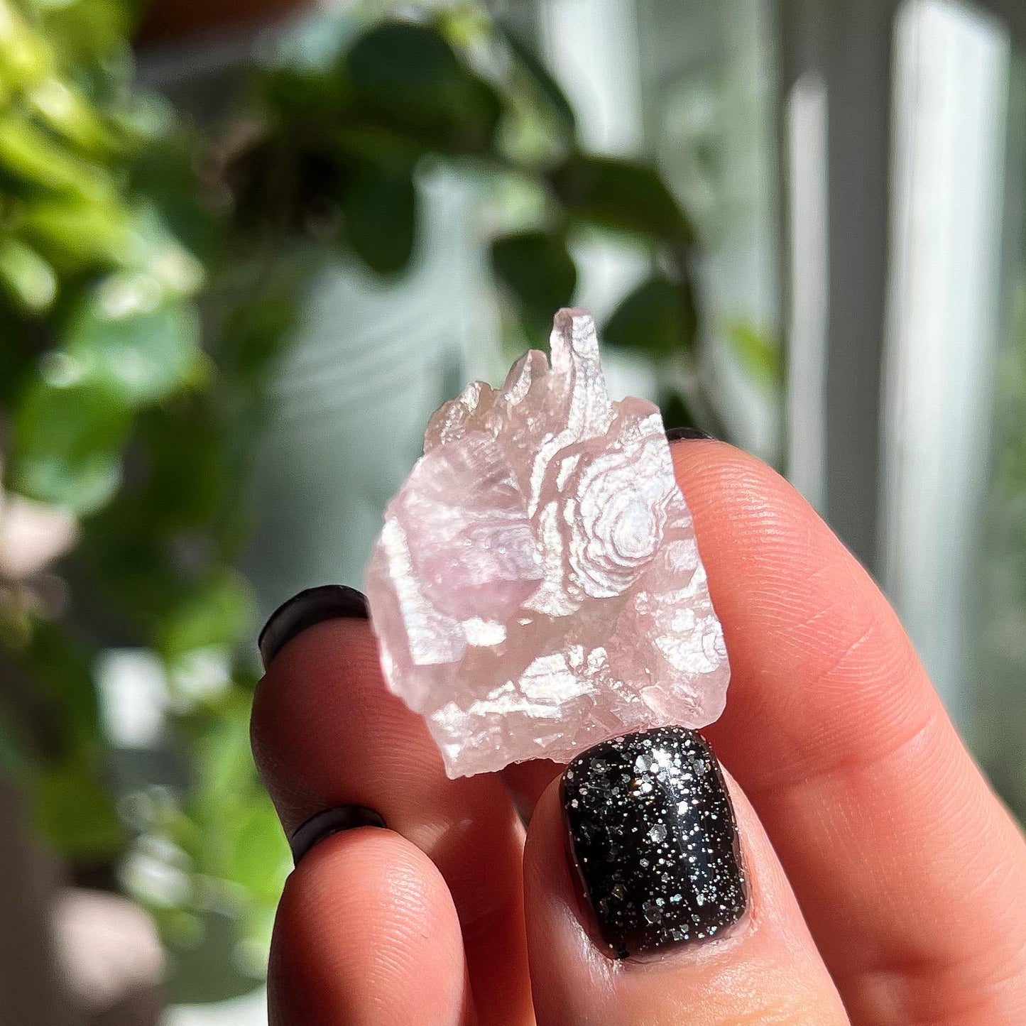 Crystallized Rose Quartz Cluster