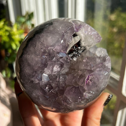 Amethyst Goethite Calcite Formation Sphere