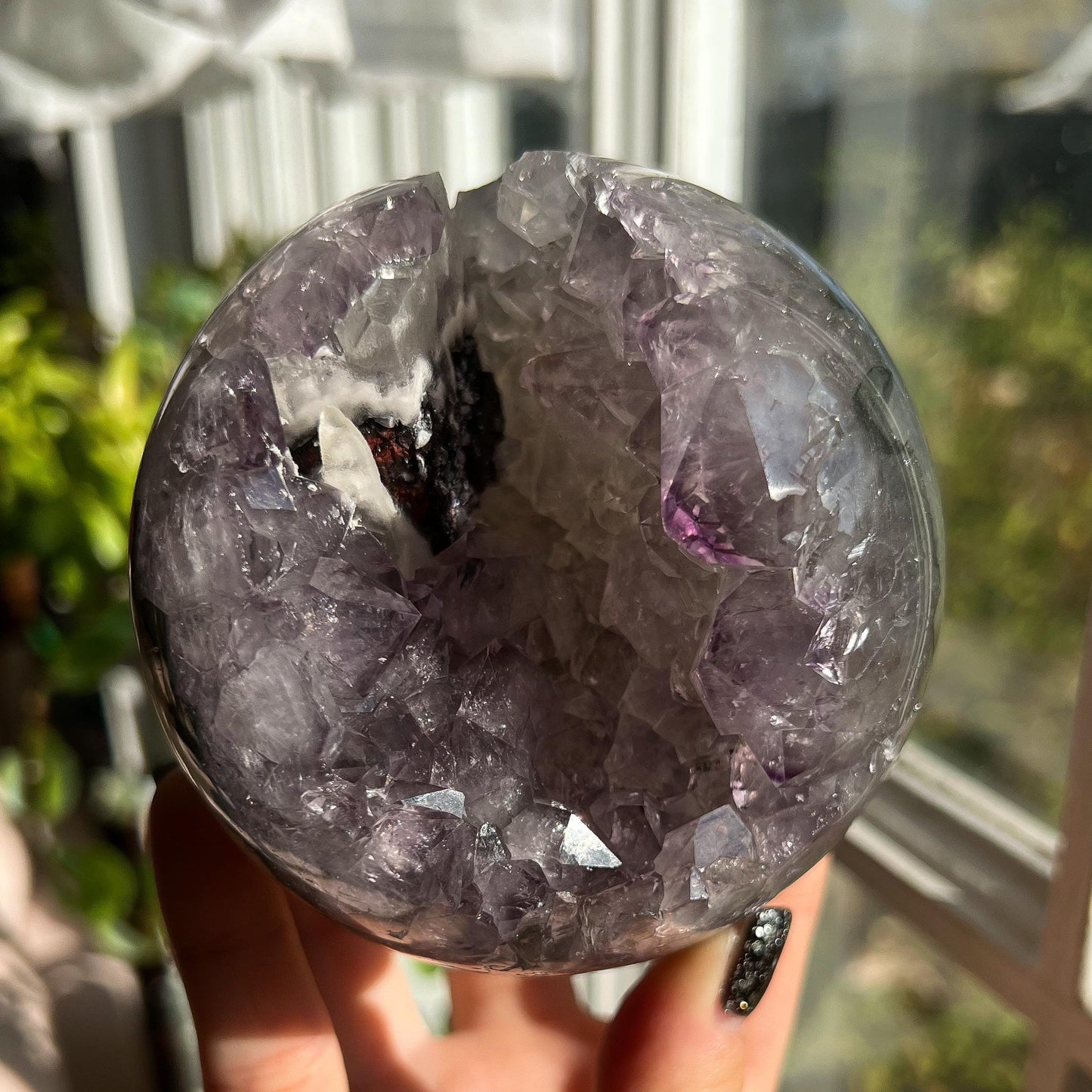 Amethyst Goethite Calcite Formation Sphere