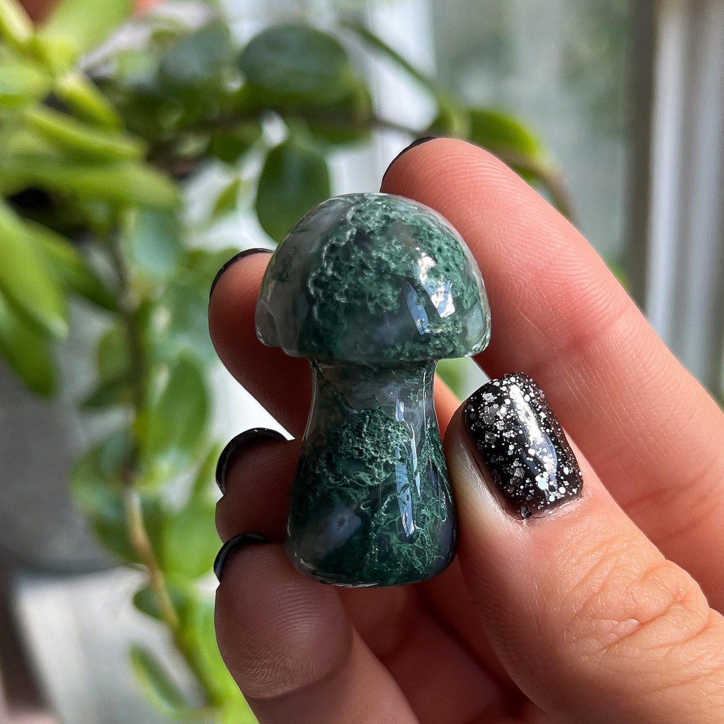Moss Agate Mushroom