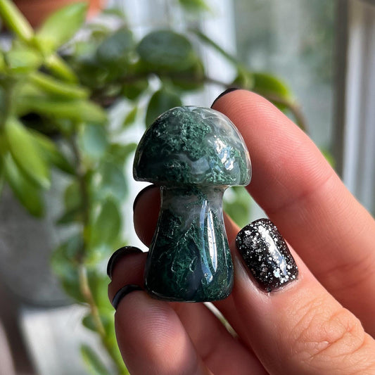 Moss Agate Mushroom