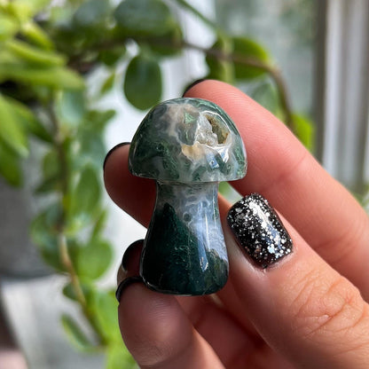 Moss Agate Mushroom