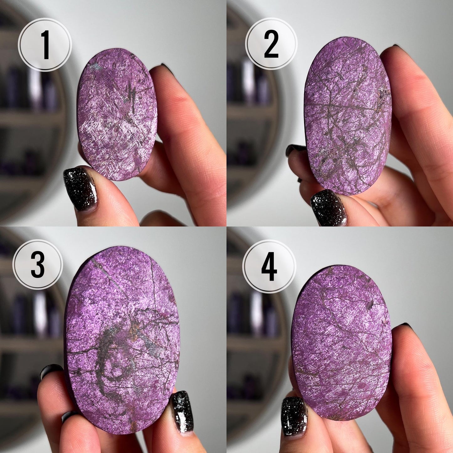 Purpurite Palm Stones