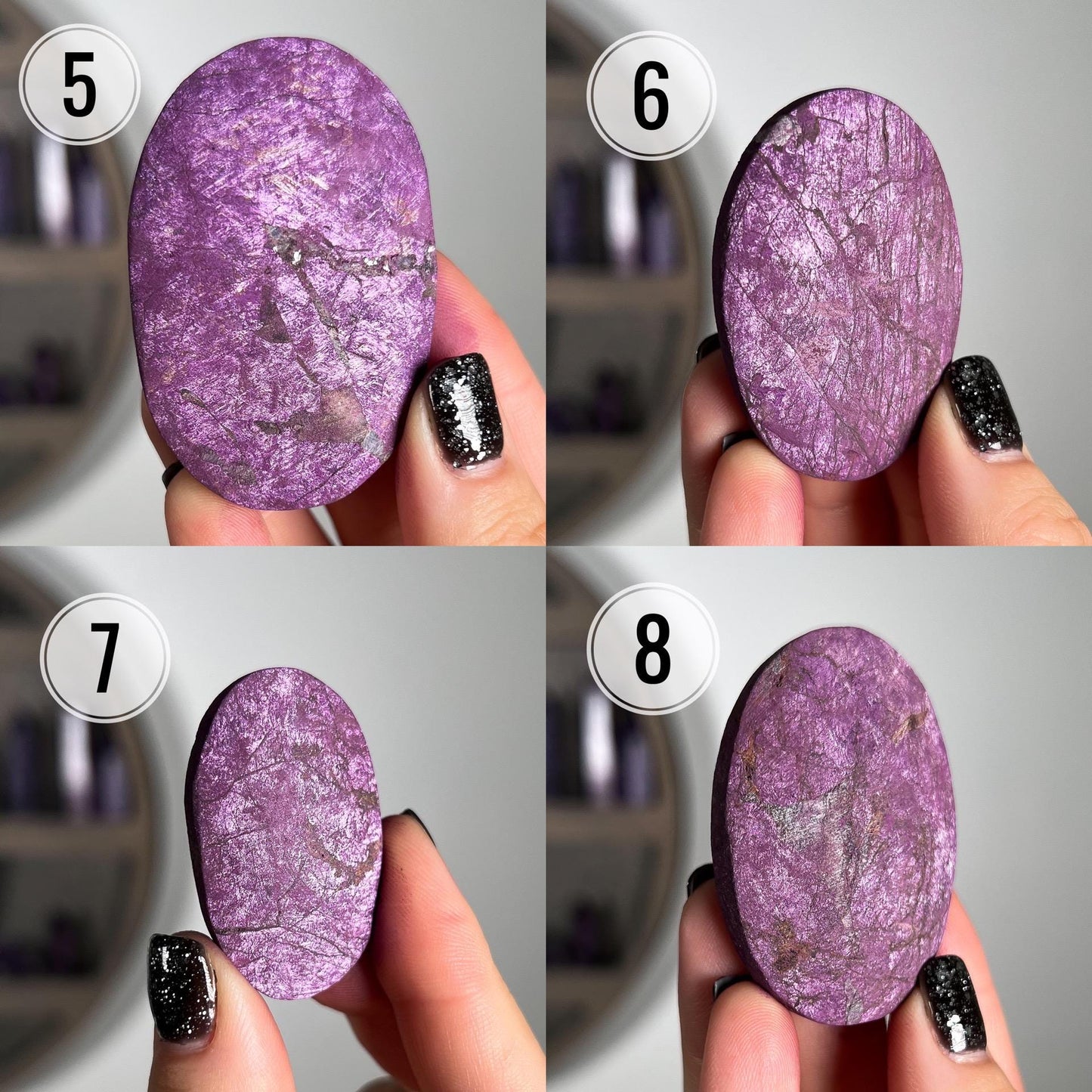 Purpurite Palm Stones