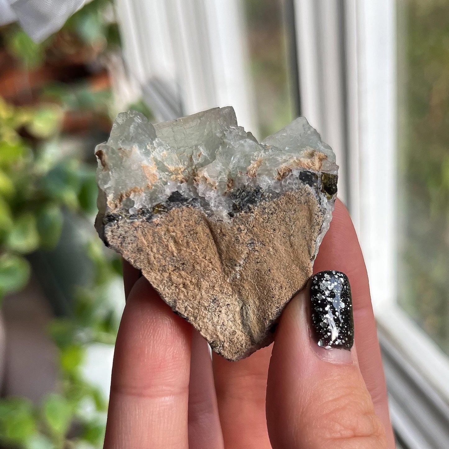 Etched Cubic Green Fluorite