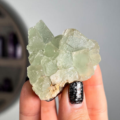 Etched Cubic Green Fluorite