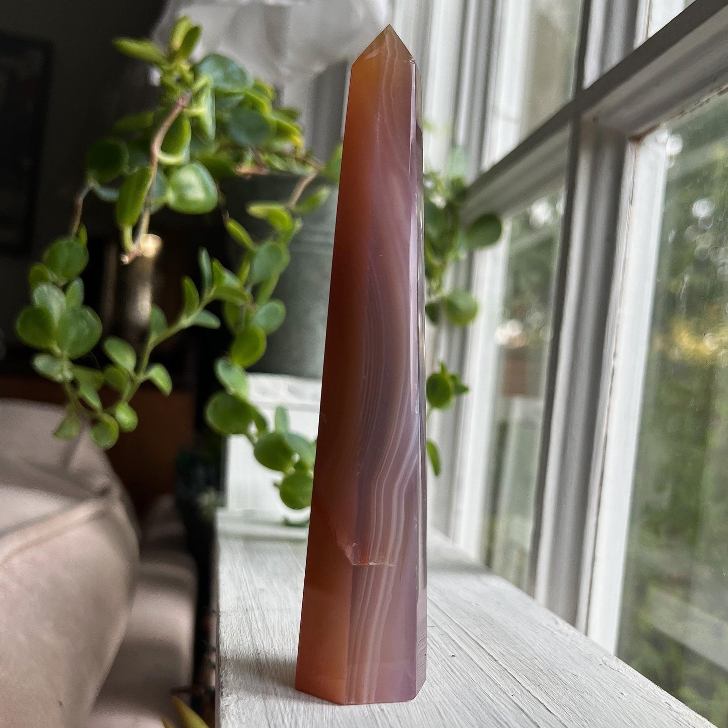 Jelly Pink Agate Tower