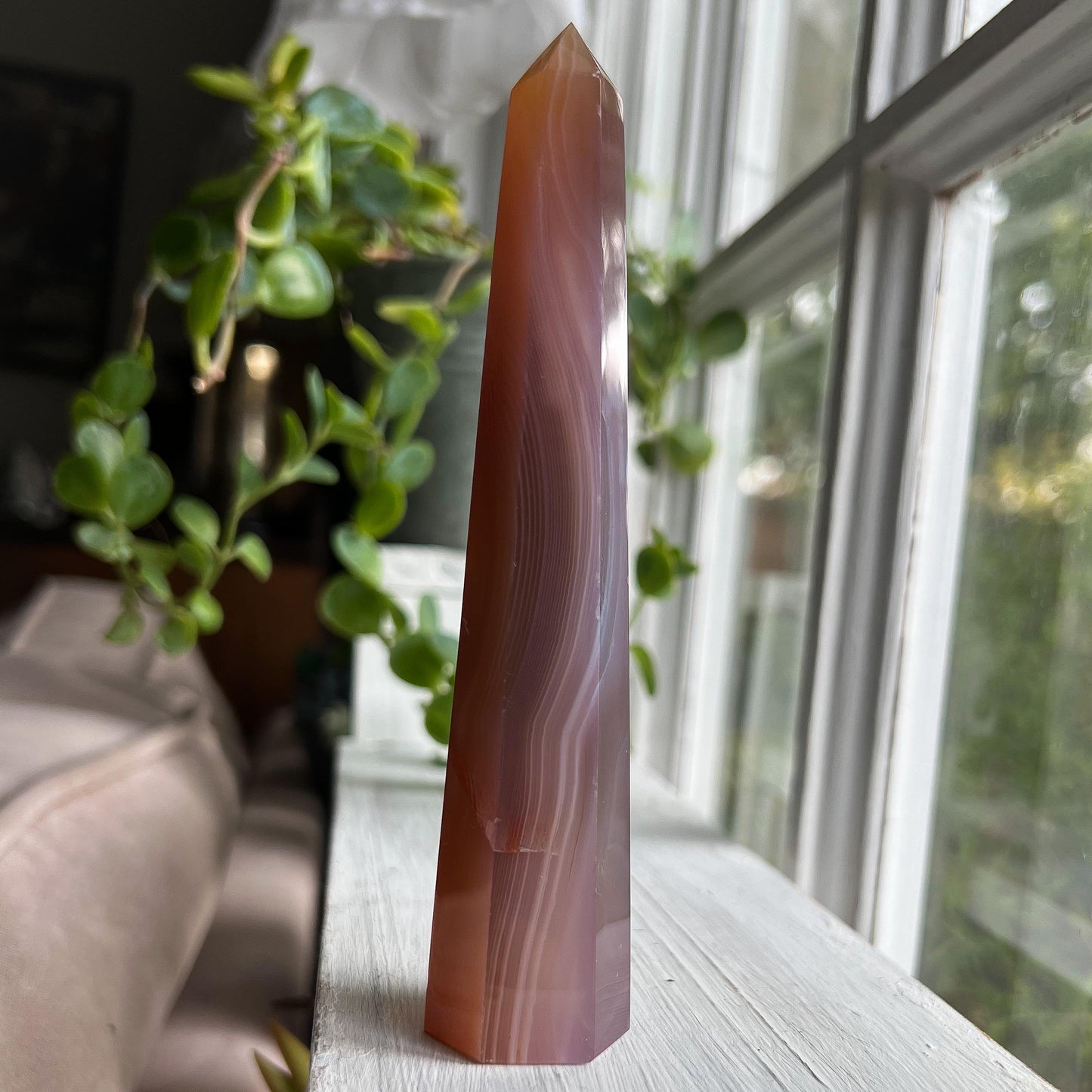 Jelly Pink Agate Tower