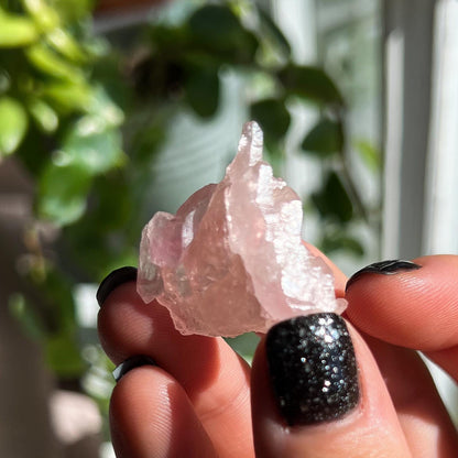 Crystallized Rose Quartz Cluster
