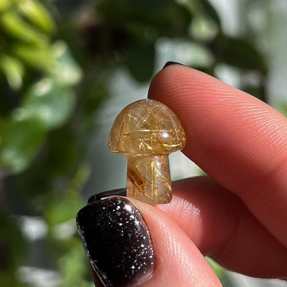 Gold Rutilated Quartz Mushroom