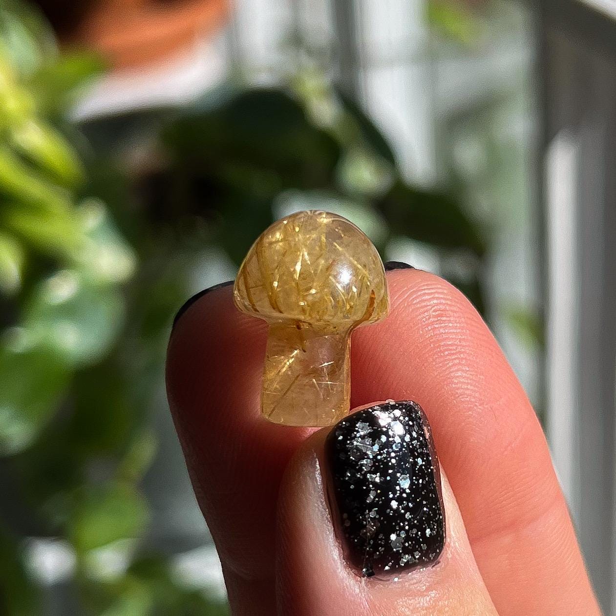 Gold Rutilated Quartz Mushroom