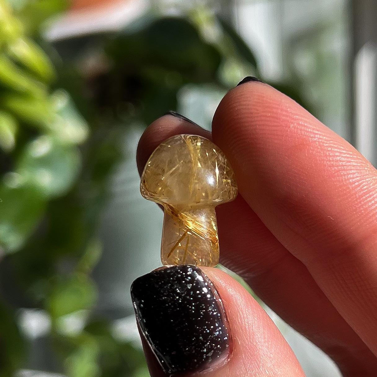 Gold Rutilated Quartz Mushroom