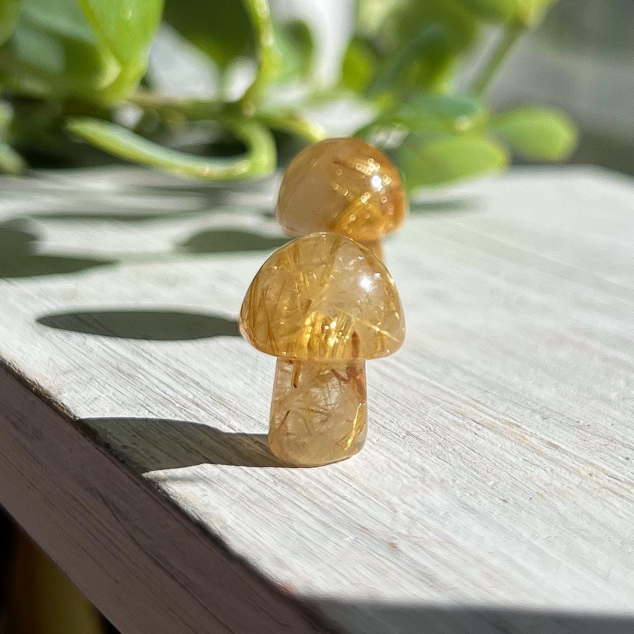 Gold Rutilated Quartz Mushroom
