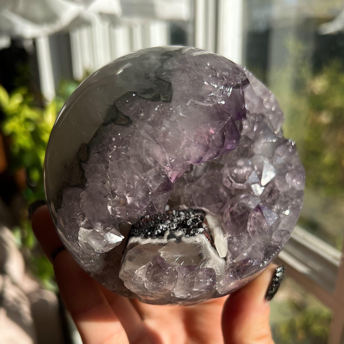 Amethyst Goethite Calcite Formation Sphere