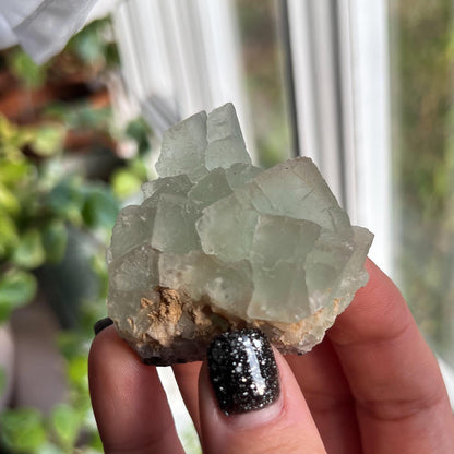 Etched Cubic Green Fluorite