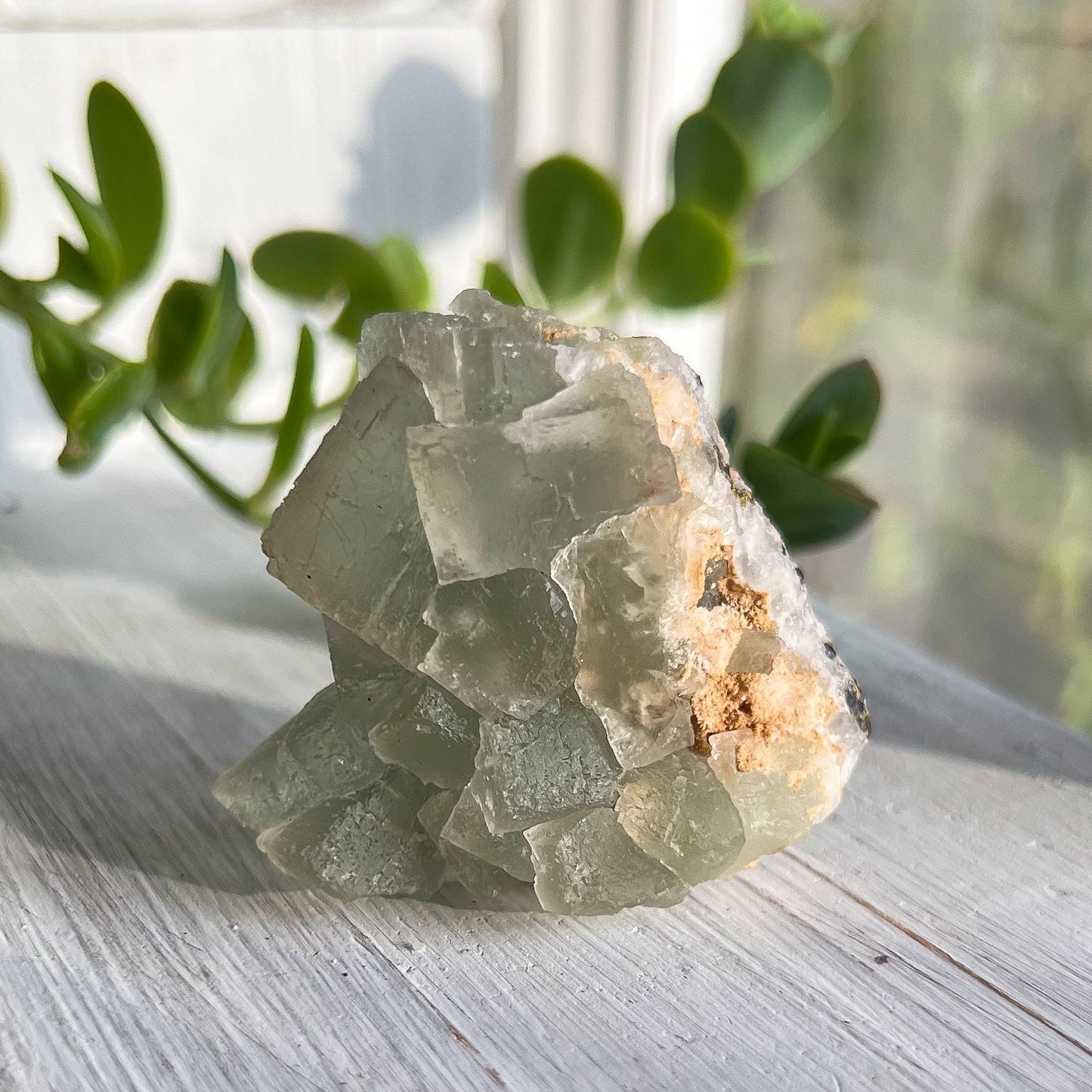 Etched Cubic Green Fluorite